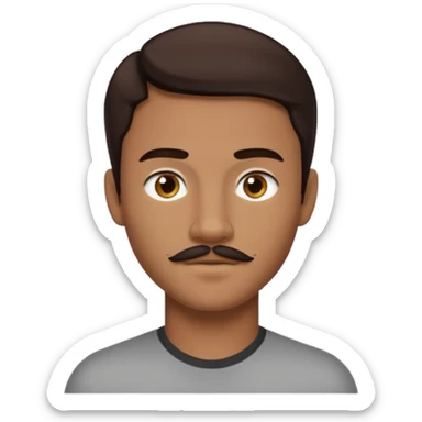 Josh Levi (b.1998) with dark brown hair and thin mustache  sticker