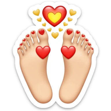 person with heart eyes looking at a pair of feet, showing adoration sticker