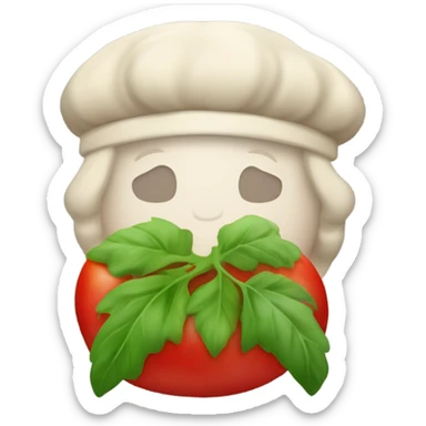 plato de comida saludable con verduras de hojas verdes y tomates sticker