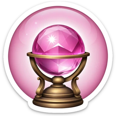 A pink crystal ball and tarot deck sticker