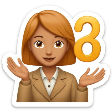 Head with hands holding  6 and 7 sticker