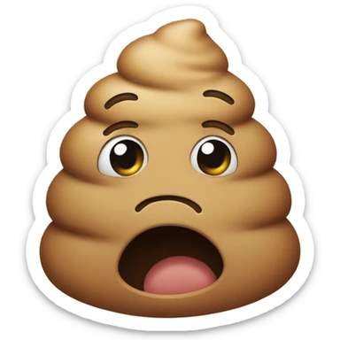 poop emoji combined with crying emoji so like a crying poop emoji sticker