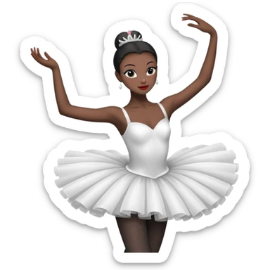 Black swan ballerina emoji from a far to see the whole body dancing sticker
