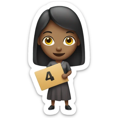 Woman holding 4B sign sticker