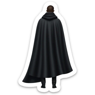 back profile of black magician, cape that says Dior, text Dior on the cape sticker