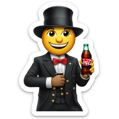 ohio with a tophat drinking coca cola sticker