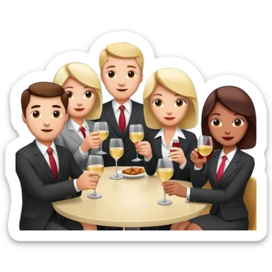 corporate executives enjoying wine Party at SPAM meat cafe parid LANDSCAPE  sticker