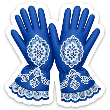 victorian gloves lace pattern blue sticker