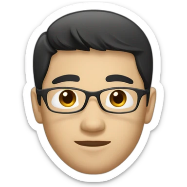 asia-man-black-hair-on-glass sticker