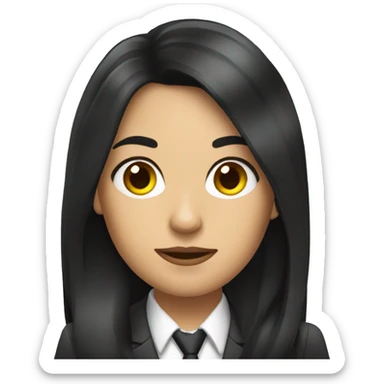 Female defense attorney with long black hair sticker