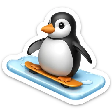 penguin sliding sticker