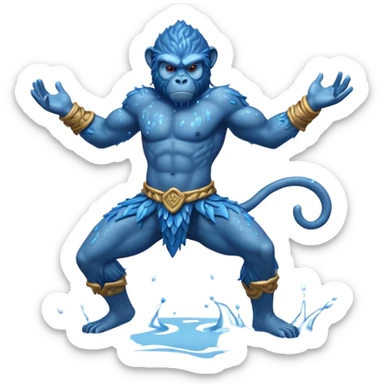 water elemental monkey warior water particles sticker