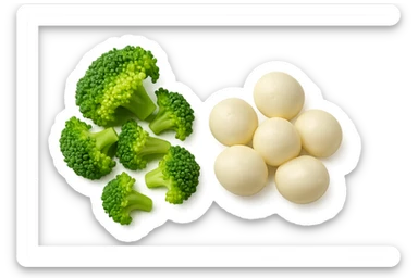 broccoletti sminuzzati accanto a mozzarelle sticker