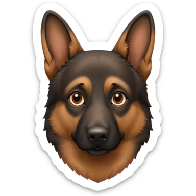 Pastor alemán color negro marrón sticker