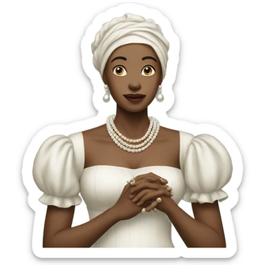 woman clutching  pearls sticker