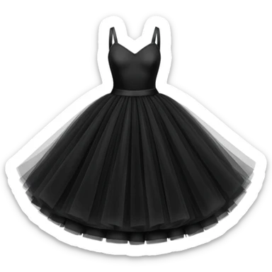 cinematic-realistic-black-tutu,-layers-of-fine,-soft-tulle-forming-a-voluminous-and-airy-skirt,-delicate-folds-catching-the-light,-slightly-frayed-edges-adding-authenticity,-glowing-softly-with-a-warm-and-ethereal-elegance sticker
