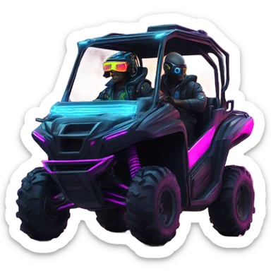 cyber punk UTV neon with driver sticker