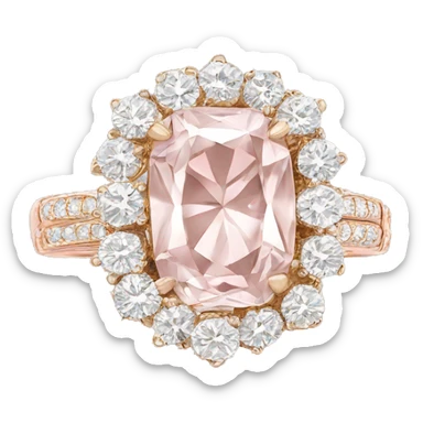 Vintage Pale Pink diamond ring sticker