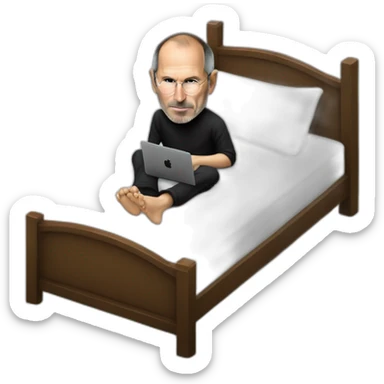 steve jobs acostado en la cama sticker