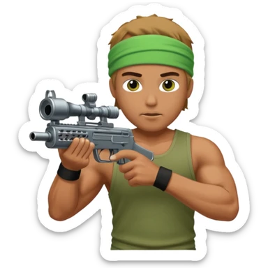 Rambo shooting sticker