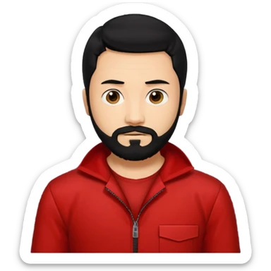Tokyo in the la casa de papel TV show, black hair with beard sticker