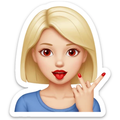 Una chica mordiéndose el dedo sticker