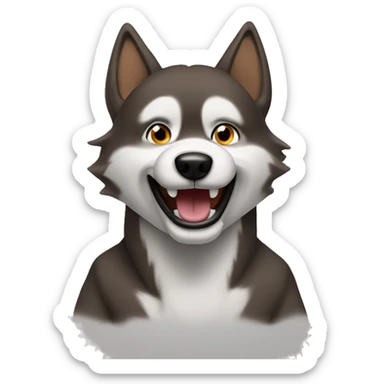 Huskie brown crazy sticker