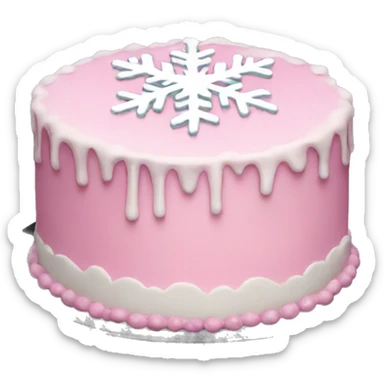 Pink snowflake cake sticker