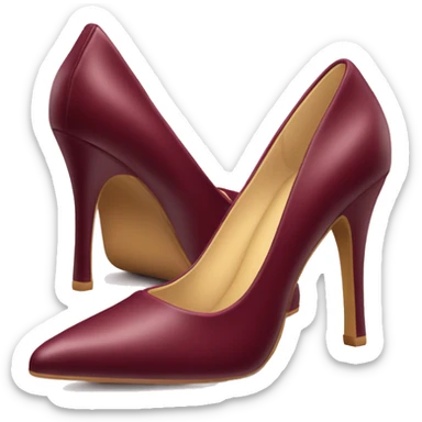 Realistic isolated pair of burgundy pointed toe high heel shoes sticker