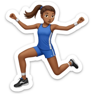 brown-skinned girl with brown hair in a ponytail performing a martial arts kick sticker