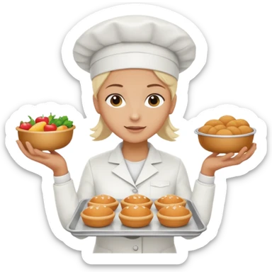 hazme una persona atendiendo en un comedor universitario sticker