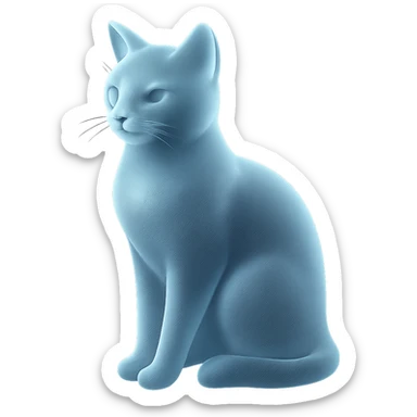 cat with elegant pose, frosted glass look, subtle reflections, matte glass style sticker