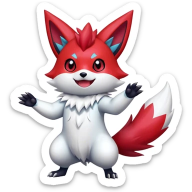 Epic Shiny Cool Cute Kawaii Zangoose-Zorua-Pokemon Full Body sticker