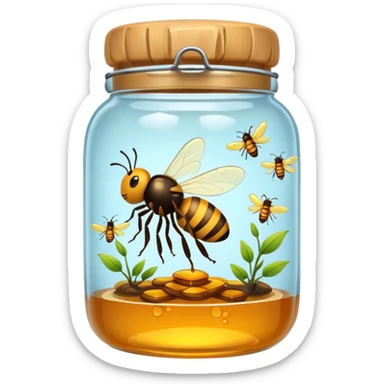honey jar with trapped fireflies sticker