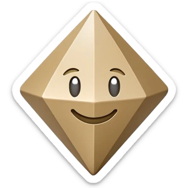 “Minimal emoji of Pix logo: khaki diamond, smooth curves, clean modern look.” sticker