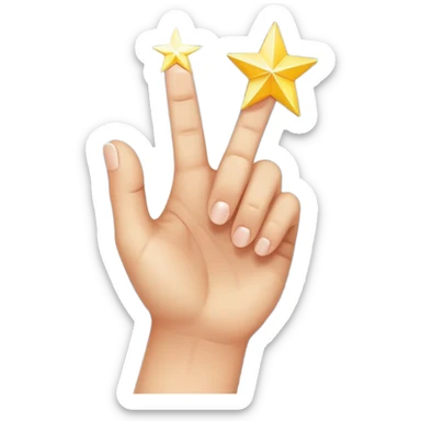 hand with the index finger pointing, sparkling star at the fingertip sticker
