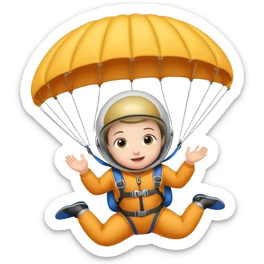 Skydiving baby with parachute and UFO sticker