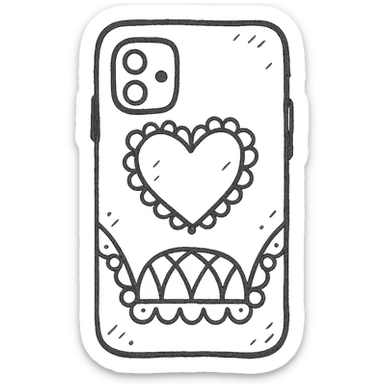 pink and black gothic phone case, sketchy, whimsical, gothic lace accents, matches gothic purse sticker