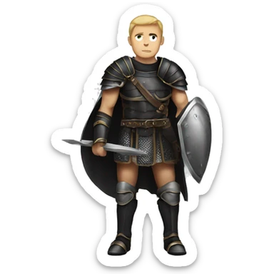 gladiator white human male in black armor rpg fantasy  sticker