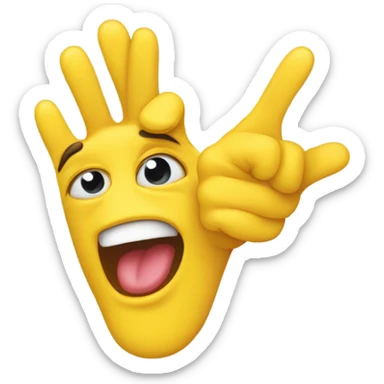 use this same emoji same hand positioning and face with tongue but make it a yellow face emoji sticker