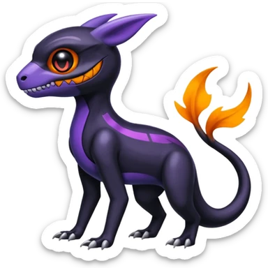 Shiny Duskull-Salandit-Umbreon-Fakémon-hybrid-creature (full body)  sticker