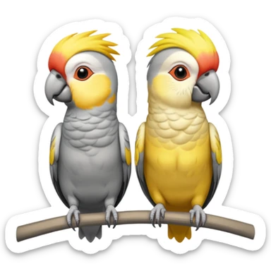 two cockatiel parrots in love sticker