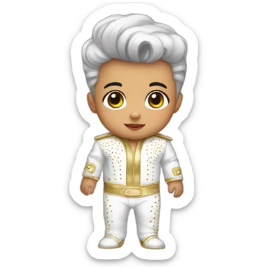 a baby in elvis costume sticker