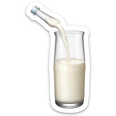 glass milk bottle pouring milk in a glass sticker