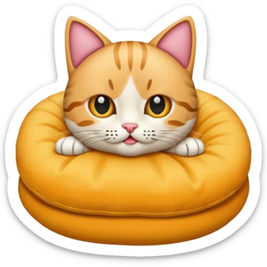 gatito acostado en un cojín sticker