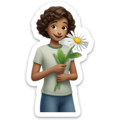 finding dory holding a daisy sticker