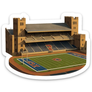 cinematic, realistic emoji of Franklin Field at the University of Pennsylvania in Philadelphia, featuring its distinctive architecture, lifelike detail, bright lighting, accurate colors, transparent background, clearly recognizable as Franklin Field stadium sticker