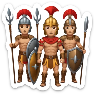 group of ancient trojan warriors sticker