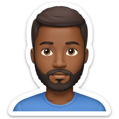 Create a head of young black man 30 years old with a beard  sticker