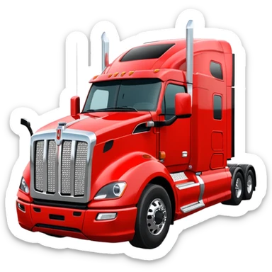 2026 Black Kenworth T680 Flat Top Semi Sleeper longer cab with stacks make realistic sticker
